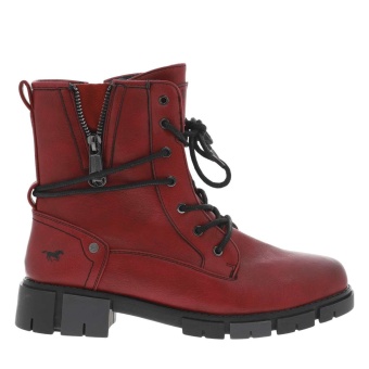 bottines-rouge-a-talon-decroche-bas-et-a-zip-et-lacets-ronds-avec-logo